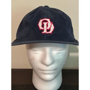 VINTAGE OLD DOMINION trucker transportation hat cap semi logo leather strap